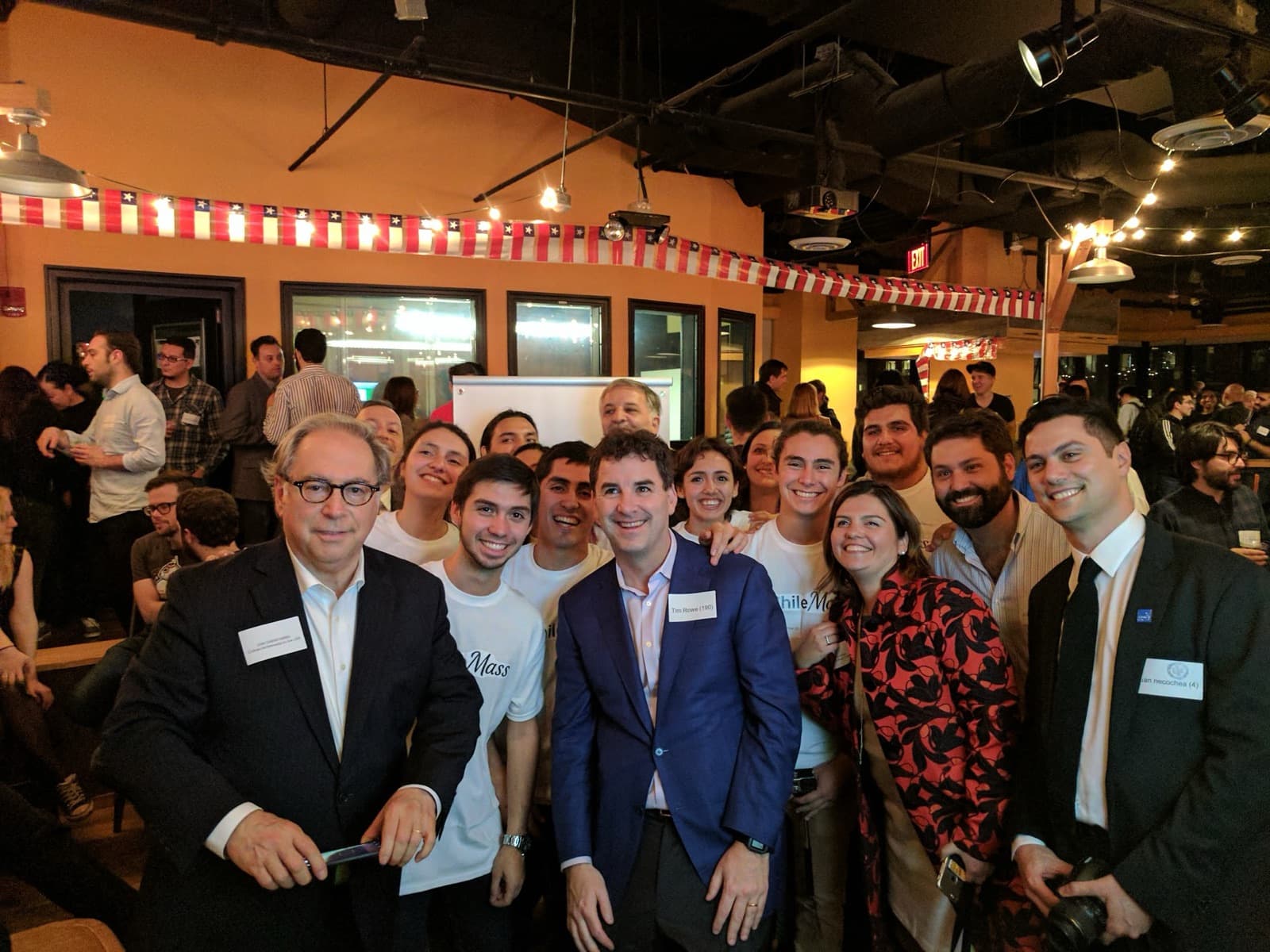 The ChileMass event at Venture Café Boston, with Tim Rowe and the Chilean delegation