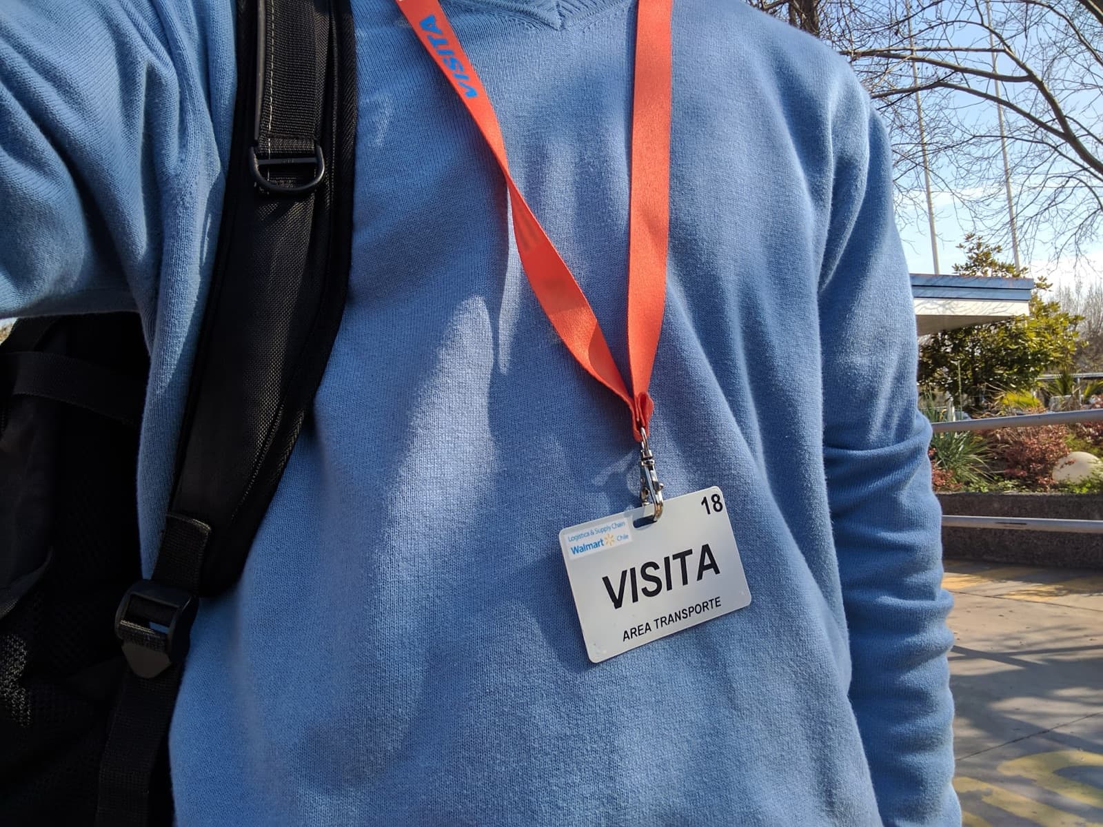 Visitor badge for the transport area, Walmart Chile logistics